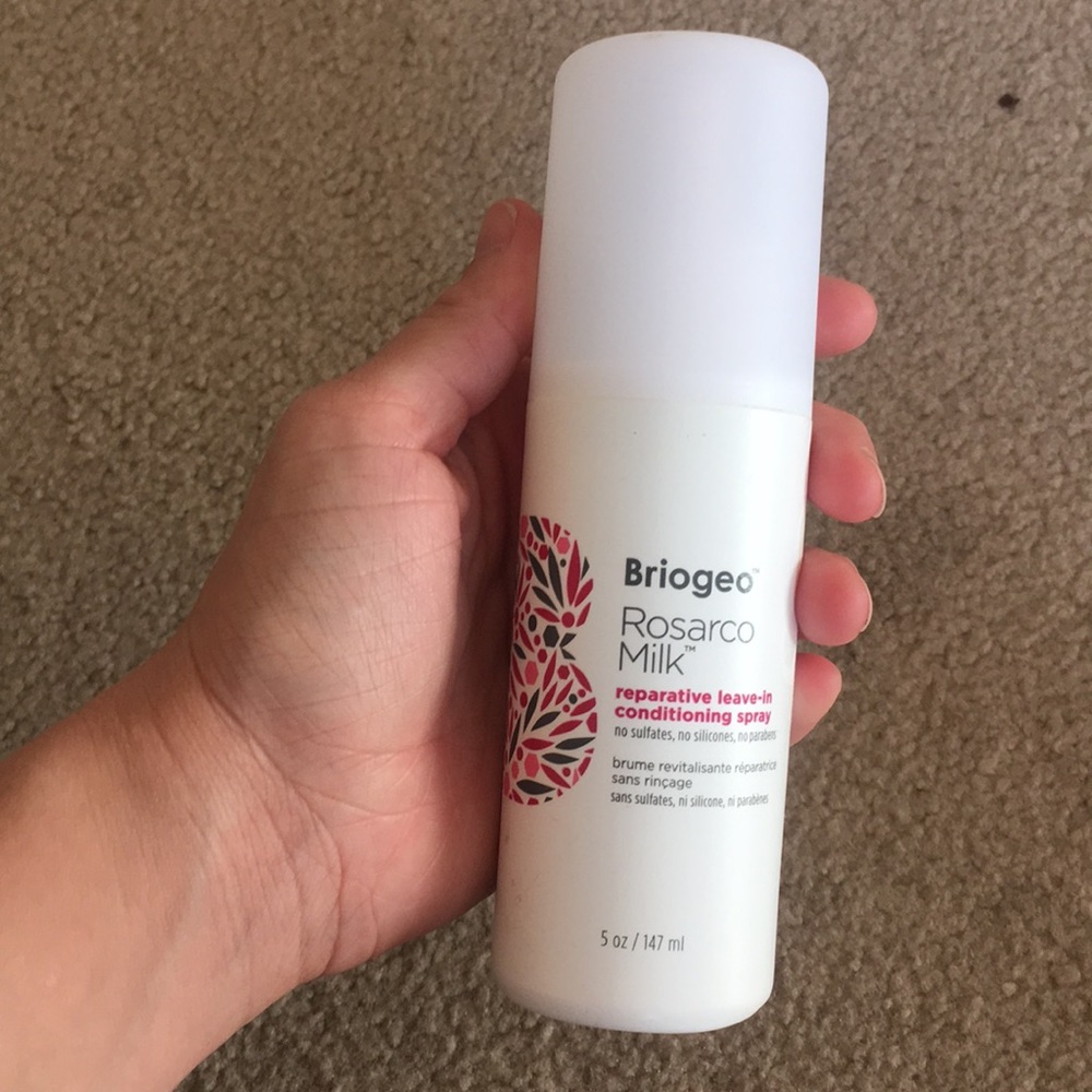 Briogeo Rosarco milk leave in conditioning spray